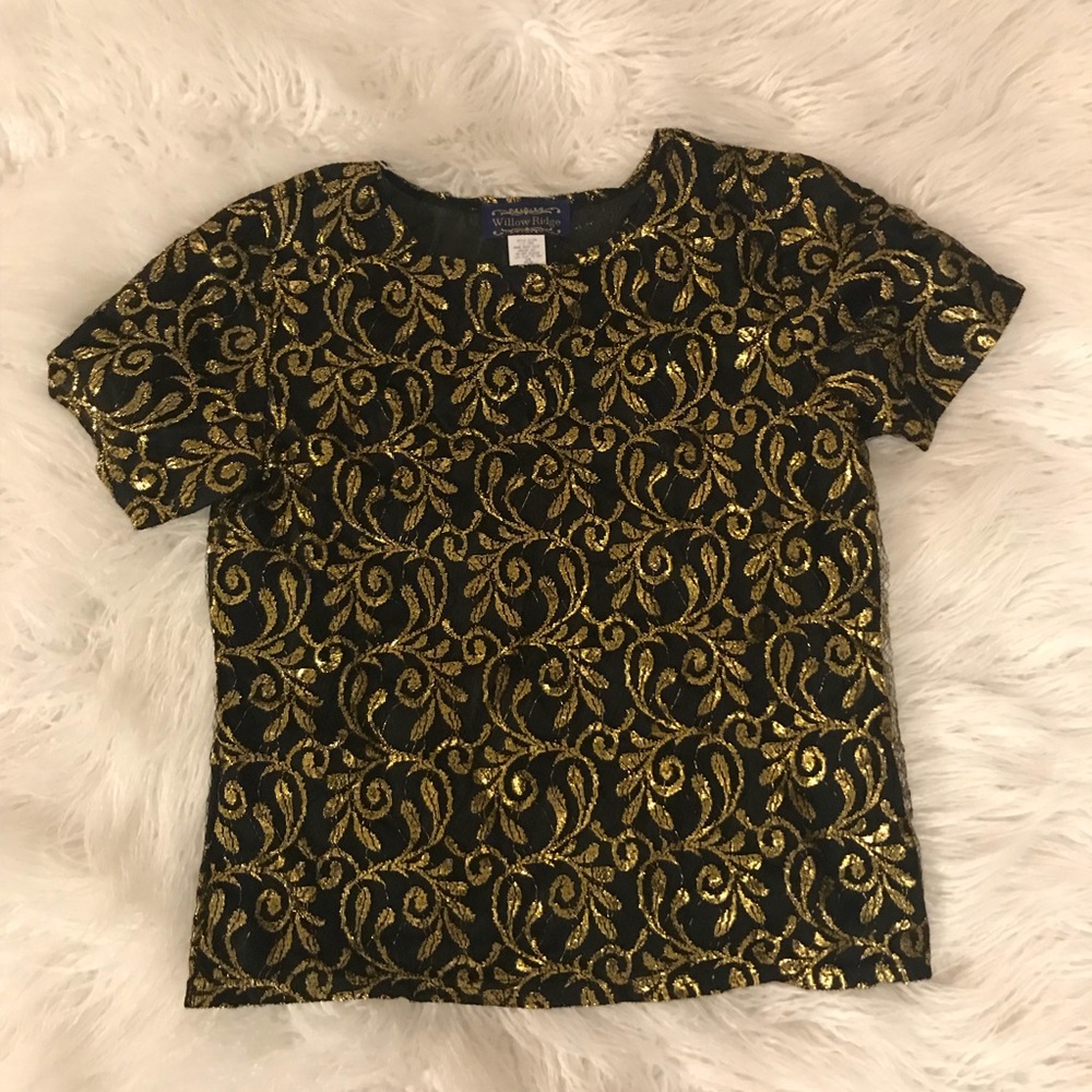Vintage black & gold top ๐ค๐ - Picture 1 of 3